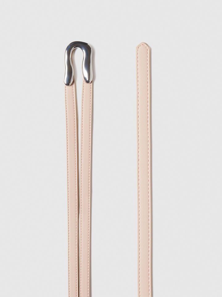 High-waisted asymmetric belt - women's belts - Soft Pink | Sisley image number 2